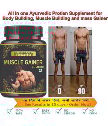 Sri Herbasia Biotech Muscle Weight Gainer Capsules 60 No.S (Pack of 1)