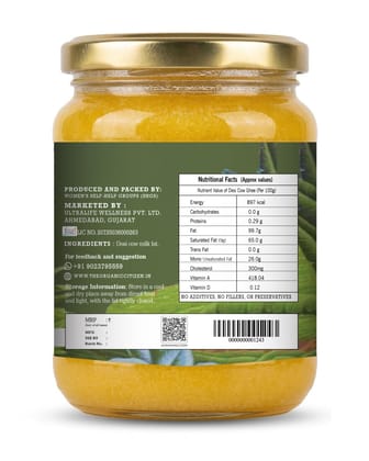 The Organic Citizen Organic A2 Desi Gir Cow Ghee (500ML & 1L) - Hand Churned Bilona Method - 100% Pure Grass-Fed Indigenous Cow Milk - Traditional Cultured Ghee for Immunity & Joint Health