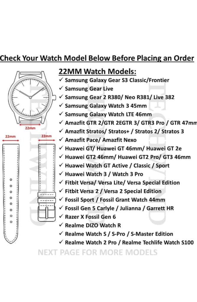 22mm Silicone Smart Watch Strap Compatible with Smartwatch Straps for Men & Women (Black)