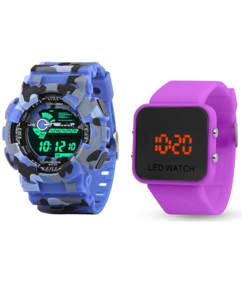 DECLASSE - Blue Silicon Digital Couple's Watch