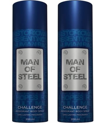 Denver Man Of Steel Challenge Deodorant Spray for Men 400 ml ( Pack of 2 )