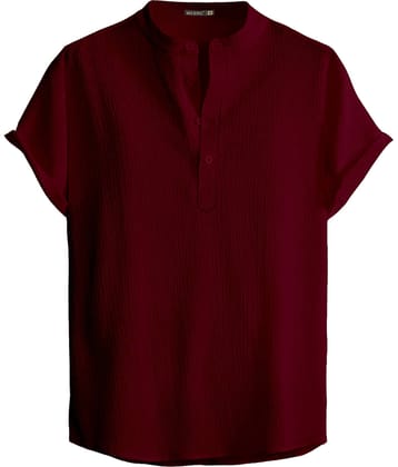 WEBRIC Maroon Polyester Men's Shirt Style Kurta ( Pack of 1 )