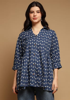 Blue Floral Top-S