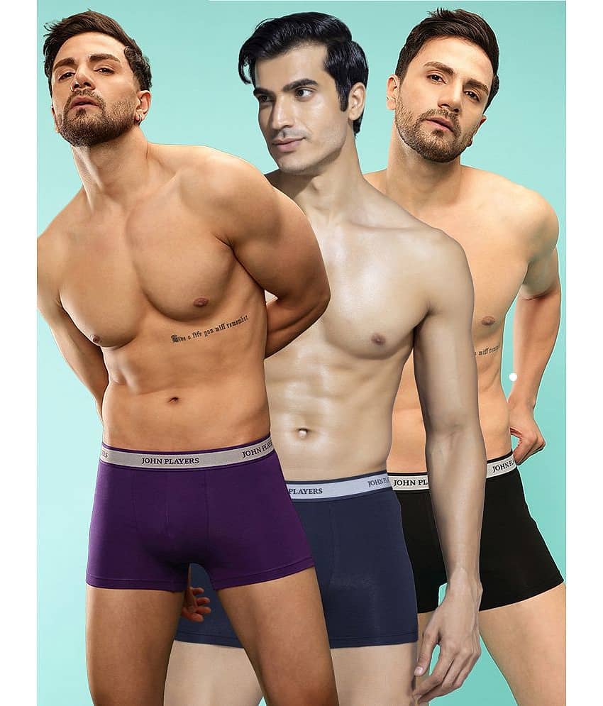 John Players Multicolor Cotton Blend Men's Trunks ( Pack of 3 )