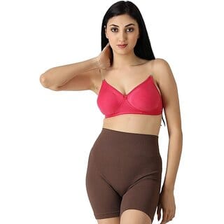 Lovingcare Women's Cotton Non-Padded Non-Wired Full Cup Bra Pink