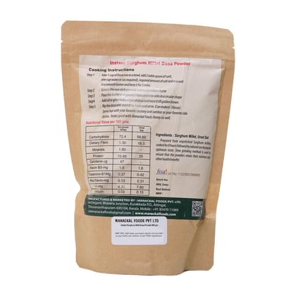 Natural Sorghum Millet Dosa Powder | Gluten-Free, High Fibre & Protein | Healthy Breakfast Mix | 500g