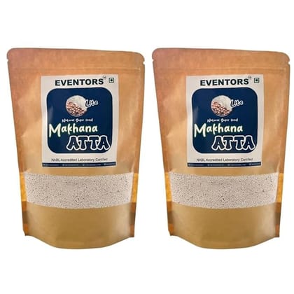 EVENTORS Makhana Flour (Pack of 2 x 400g) | Pure Ground Makhana Atta | 800g Total Weight