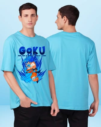 Goku Sky blue Men's Oversized Tshirt-XL