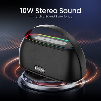 Cellecor CLB-60 | 10 Hr Playtime | BT-v5.3 | 2600mAH | Water Resistant 10 W Bluetooth Speaker-Black
