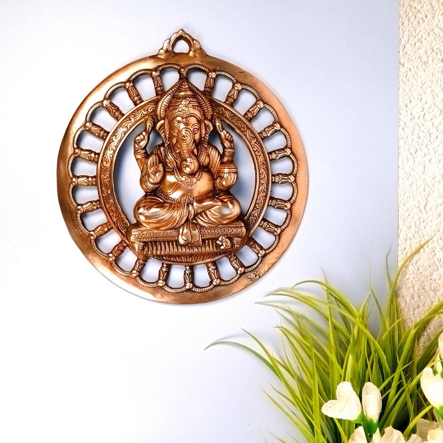 Ganesh Wall Hanging Statue | Ganesha Wall Idol for Puja, Home, Living Room Decor | Diwali & Housewarming Gift - 12 Inch