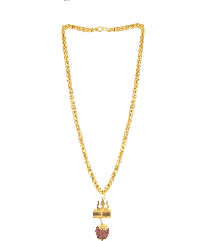 SHANKHRAJ MALL LORD SHIVA DAMRU PENDENT AND CHAIN NECKLACE-100302
