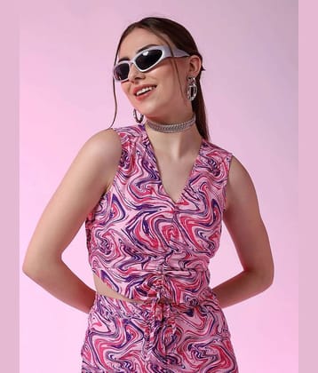 Freehand Pink Polyester Womens Regular Top ( Pack of 1 ) - None