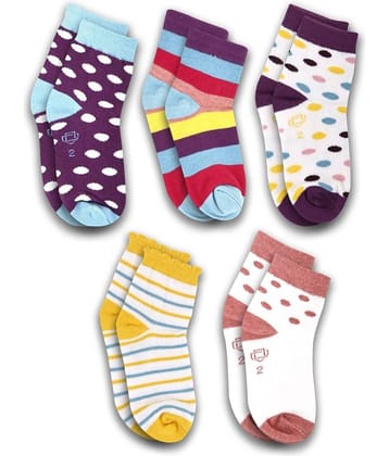 Dollar Socks Multicolor Cotton Blend Boy's Ankle Length Socks ( Pack of 5 )