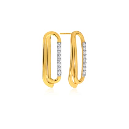 Senco Gold 18K Yellow Gold Trendy Delight Diamond Studs Earrings (Gold Weight - 1.1 g / 0.08 carat / HI-SI)