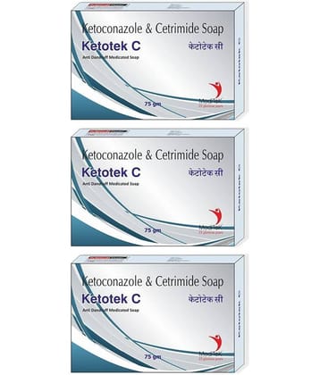 Meditek Ketotek C Antidandruff Soap 75Gms. Each - Antibacterial Soap for Normal Skin ( Pack of 3 )