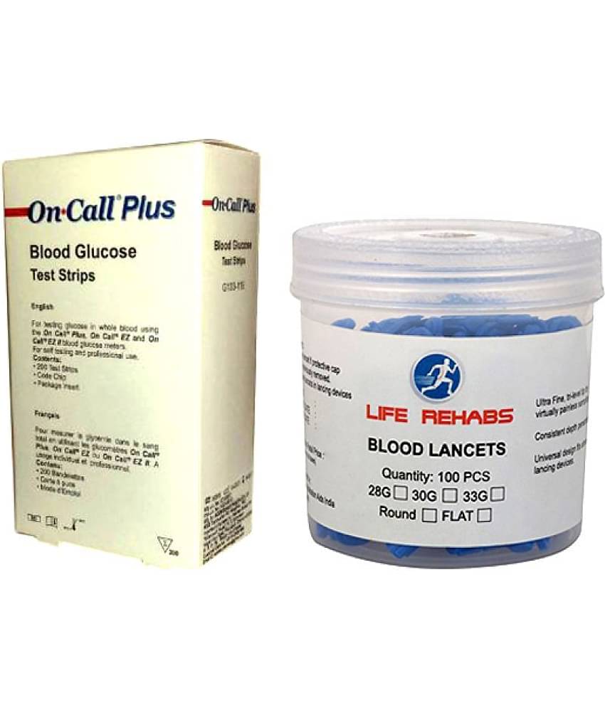 On Call Plus 200 Strips With Life Rehabs 100 Lancets