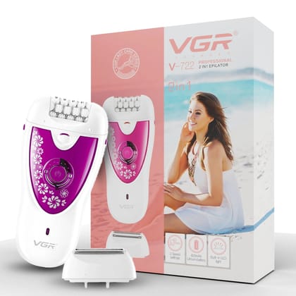VGR V-722 Professional 2 in 1 Cordless Epilator for Women VGR V-722 Professional 2 in 1 Cordless Epilator for Women - Pink