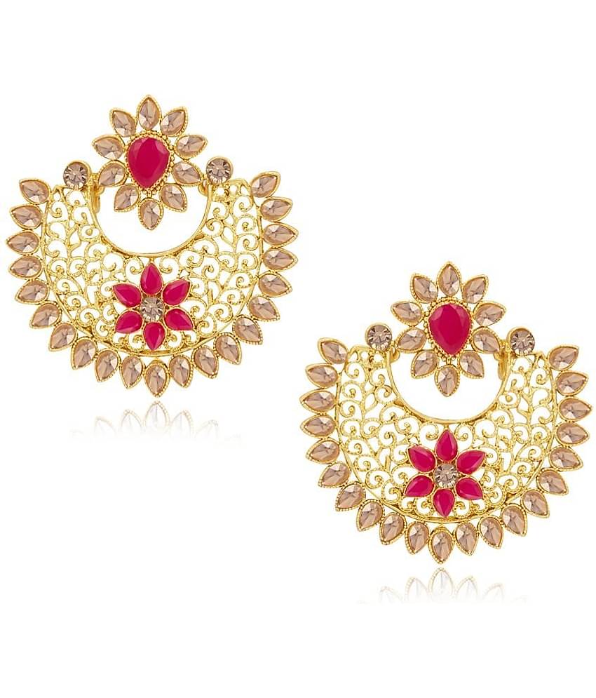 Sukkhi Shimmering Gold Plated LCT Chandbali Earring Set for Women