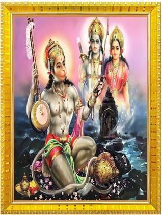 NOKKES Hanuman Bajrangbali Hanumanji Maruti Golden 5X7 Inch Photo Frame_AQW49