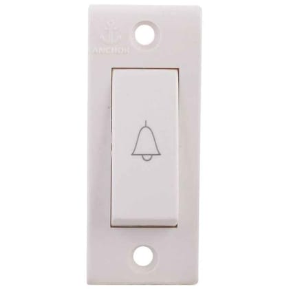 Anchor Penta Deluxe 6A Bell Push White Switch, 14113 ( pack of 20)