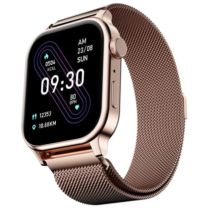 Fire‑Boltt Rise Round Smart Watch 1.85″ HD Display with Bluetooth Calling, Rotating Crown, AI Voice Assistant, SpO2 & Heart Rate Monitor,120+ Sports Modes, IP67 Waterproof Metal Smartwatch - Rose Gold Fire‑Boltt Rise Round Smart Watch 1.85″ HD Display wi