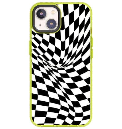 Checkered-B&W-iPhone 15 Pro Max / Neon Green