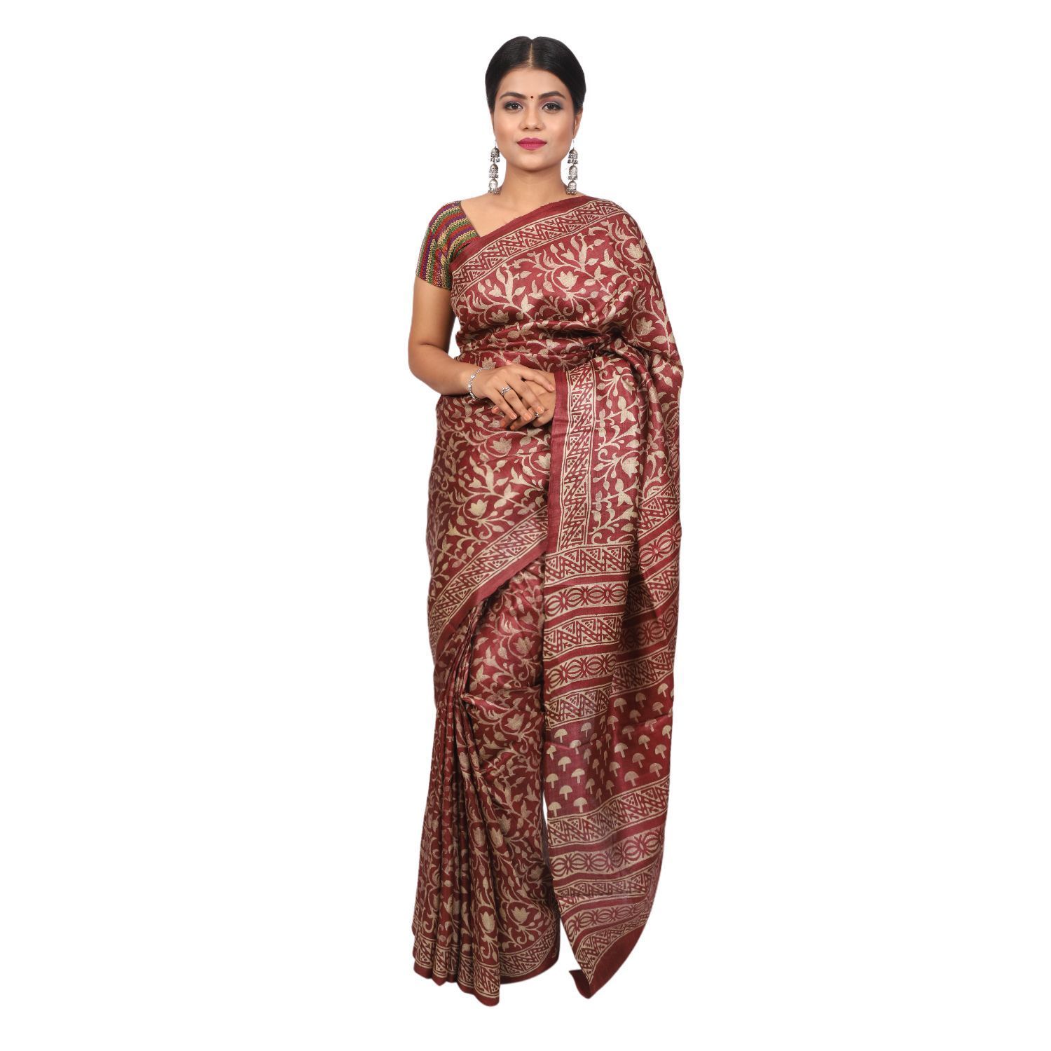 HANDLOOM KOSA SAREE WITH BLOUSE (SKU - 3H0212120422 SAREE- 224)