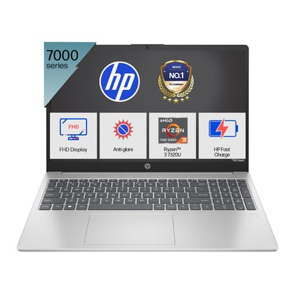 HP 15, AMD Ryzen 3 7320U (8GB LPDDR5, 512GB SSD) FHD, Anti-Glare, Micro-Edge, 15.6"/39.6cm, Win 11, Office 21, Silver, 1.59kg, fc0154AU, AMD Radeon Graphics, 1080p FHD Camera Laptop HP 15, AMD Ryzen 3 7320U (8GB LPDDR5, 512GB SSD) FHD, Anti-Glare, Micro-