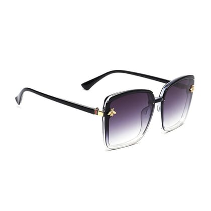 Dervin Cat Eye Women's Oversized Sunglasses (Black)
