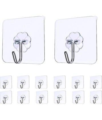 Strong Transparent Suction Cup Sucker Wall Hooks Hanger For Kitchen Bathroom 14pc