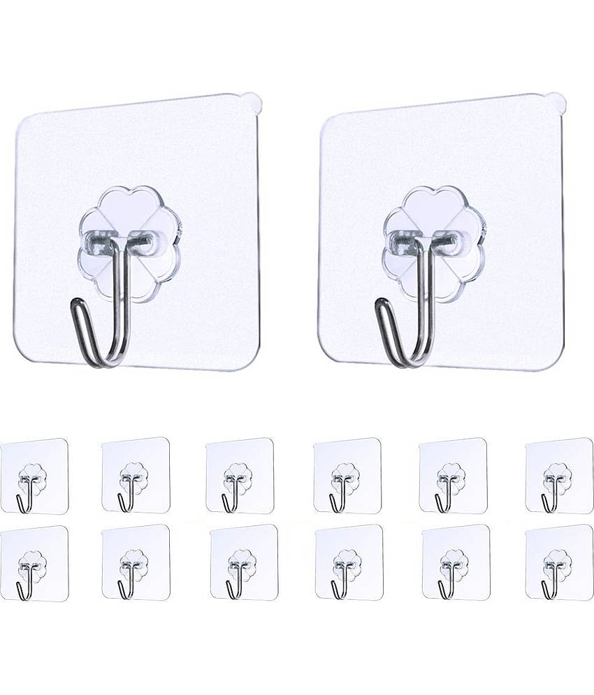 Strong Transparent Suction Cup Sucker Wall Hooks Hanger For Kitchen Bathroom 14pc