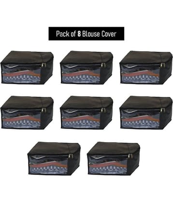 Sh Nasima Blouse Covers Organizer Non Woven Blouse Storage Bag With Transparent Window Black less pack Of 8