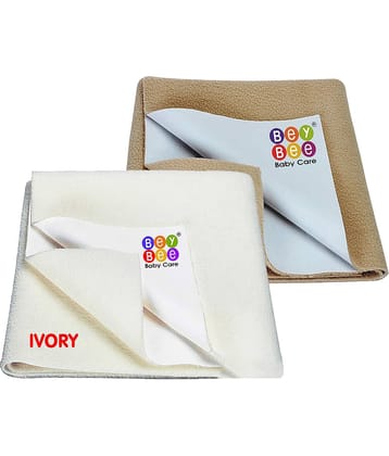 BeyBee Waterproof Cotton Bed Protector Sheet Combo (Ivory, Beige, Small)