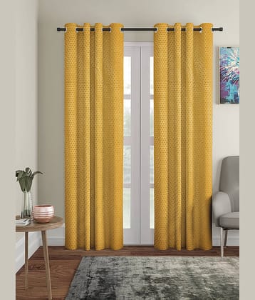 Cortina - Modern Embossed Room Darkening Eyelet Curtain-5 Ft-pack of 2