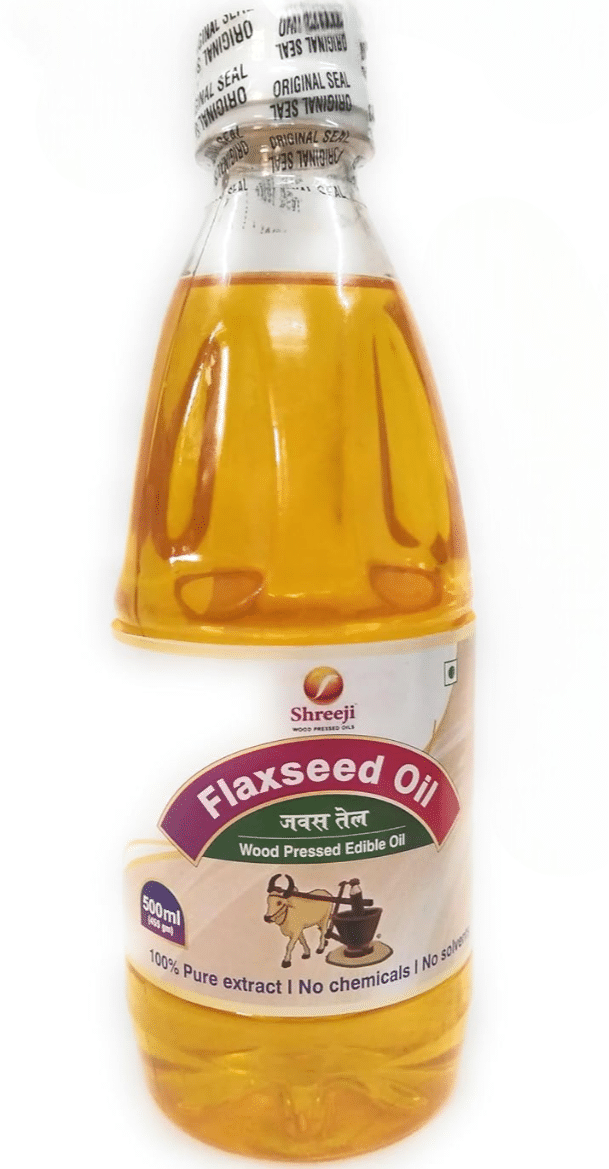 Shreeji Oils Flaxseed Virgin Cold Pressed Edible Oil, 500 ml