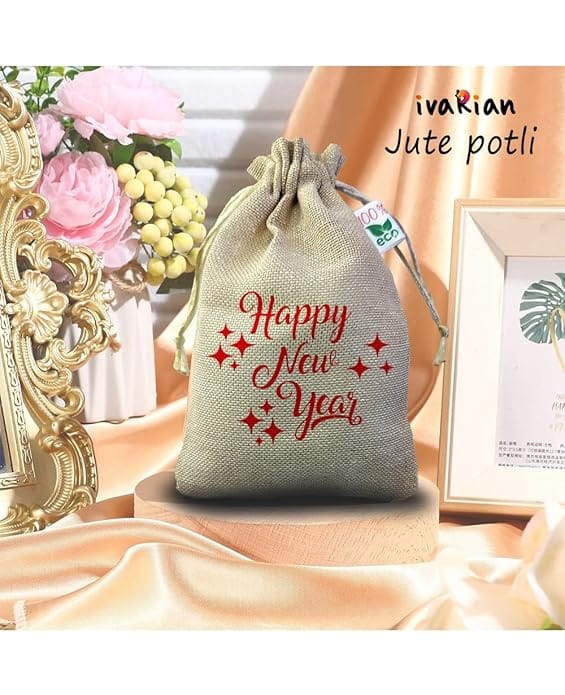 IVARIAN - Jute Potli Bag, Return Gifting Bag, Pack of 50