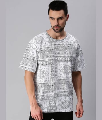 Veirdo Pack of 1 Cotton Oversized Fit Men's T-Shirt ( White )