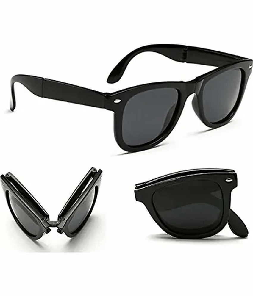 shambhu Black Rectangular Sunglasses ( Pack of 1 )