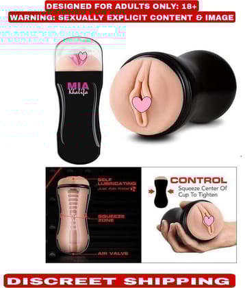 KAMAHOUSE MIA KHALIFA MALE POCKET PUSSY MASTURBATOR CUP WITH FREE LUBE-U.S.A