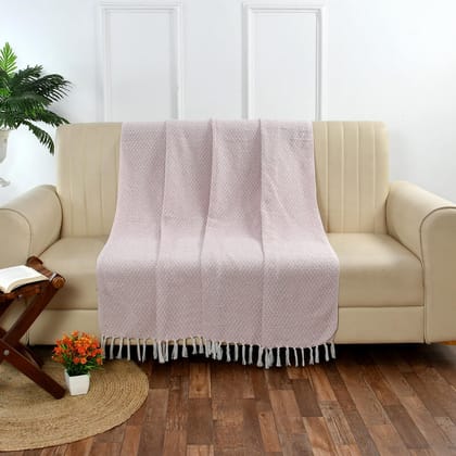 Furnofy Abstract Single Throw For AC Room (Cotton, Pink)
