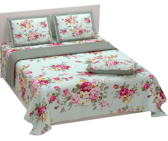 3001-Hometrade India-Standard King Size (90*108 Inches) Double Bedsheet With 2 Pillow Cover-RJ-14-Jaipur lining-3430