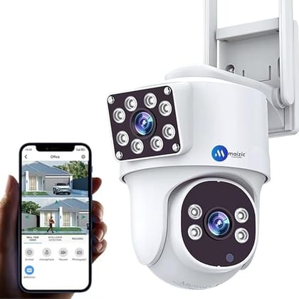 Maizic Supercam Lynox 4G/5G SIM CCTV Camera – 4MP+4MP Full HD, 360° Coverage, Night Vision, Two-Way Audio, Cloud & SD Storage