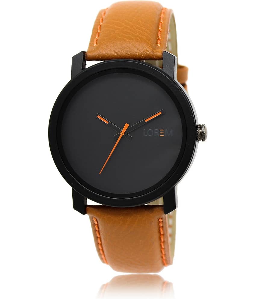Lorem - Orange Leather Analog Men's Watch