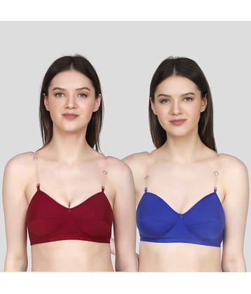 TCG Pack of 2 Cotton Blend Non Padded Women's Everyday Bra ( Blue )
