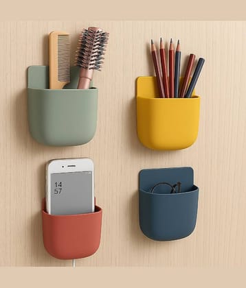 Wall Mounted Remote Holder, Mobile Charger Stand Rack, Plug Holder Storage Box, TV AC Remote Organizer, Phone Charging Holder, Wall Storage Case, Remote Control Stand, Multi Purpose Wall Organizer, Plug Socket Holder.