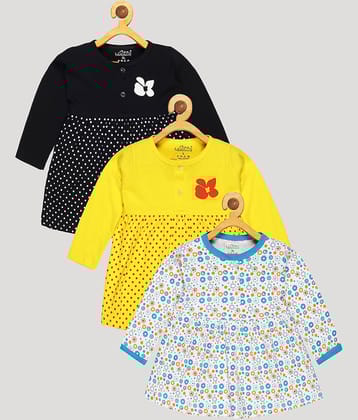 Babeezworld Pack of 3 Baby Girls Cotton Frock ( Multi )