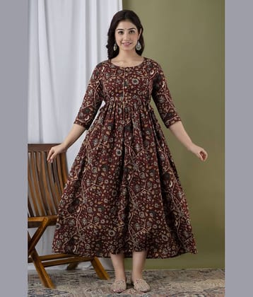 Nevisha Style Brown Cotton Maternity Kurta