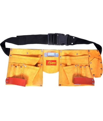 Globus Tools Leather Apron 11 Pocket With Flexible Hammer Holder
