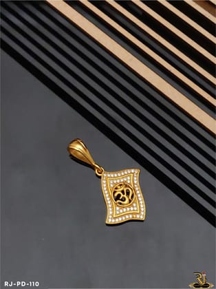 Outstanding OM Diamond Design Pendant for men PD-110-GOLD