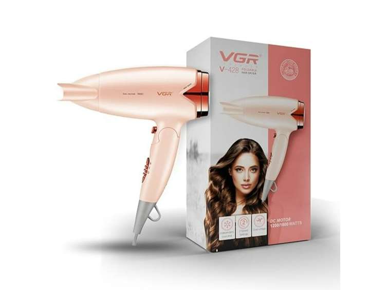VGR V-428 Foldable Hair Dryer (1600 W, Pink)